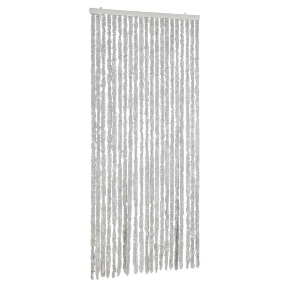 vidaXL Fly Curtain Door Curtain Fly Screen Curtain Grey 100x220 cm Chenille