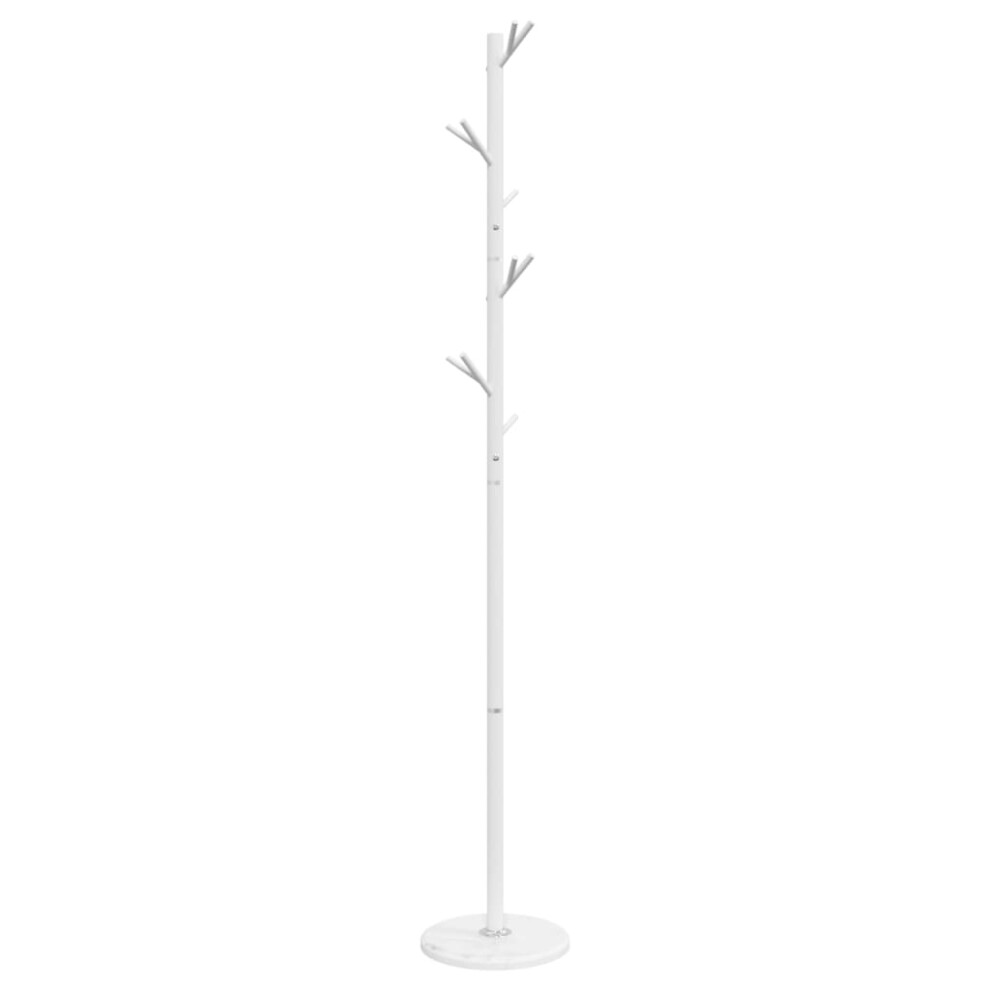 vidaXL Coat Stand Coat Rack Clothes Stand Coat Hanger White Powder-coated Iron