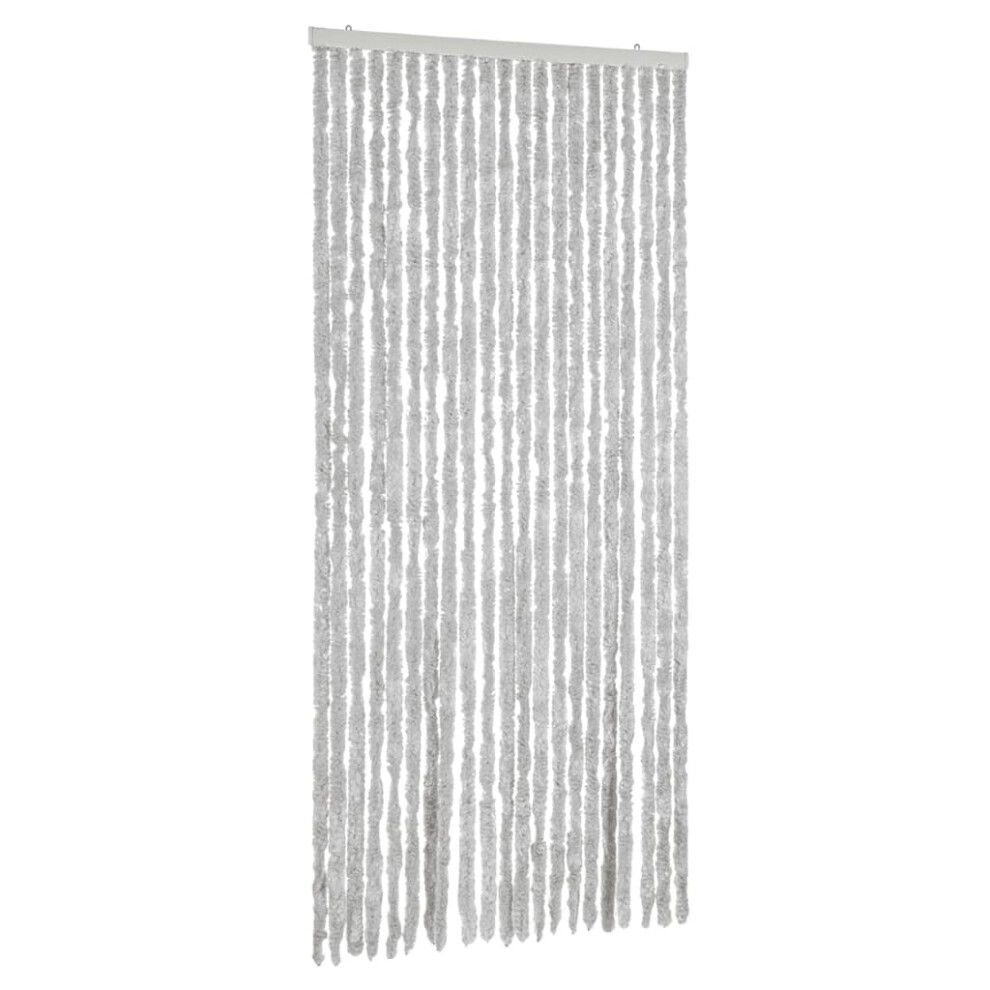 vidaXL Fly Curtain Door Curtain Fly Screen Curtain Grey 56x200 cm Chenille