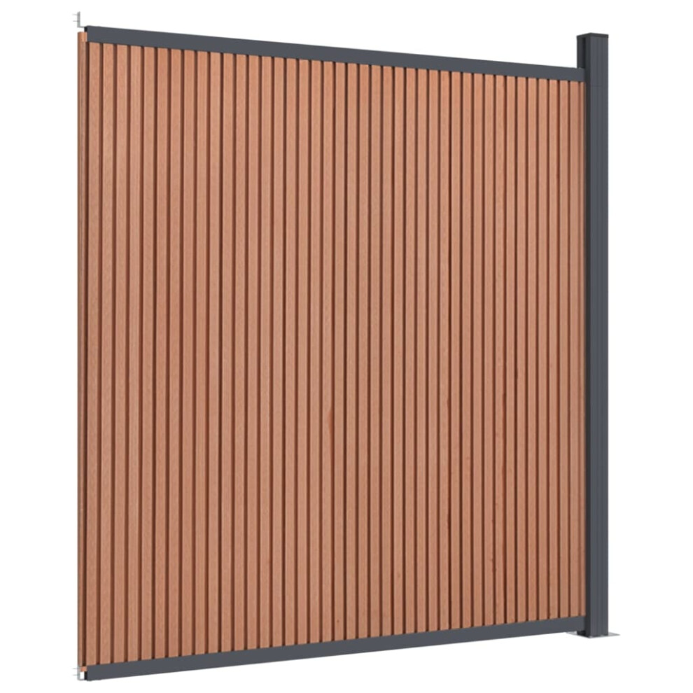 vidaXL Fence Panel Patio Outdoor Fence Board Garden Picket Fence Brown WPC