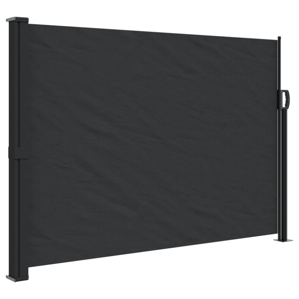 vidaXL Retractable Side Awning Outdoor Privacy Screen Shade Black 140x600 cm