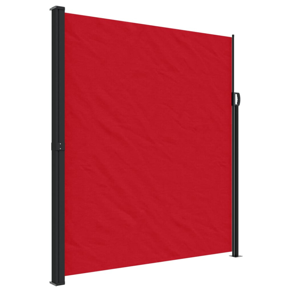 vidaXL Retractable Side Awning Outdoor Privacy Screen Shade Red 220x600 cm