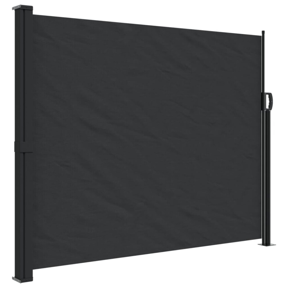 vidaXL Retractable Side Awning Outdoor Privacy Screen Shade Black 160x500 cm