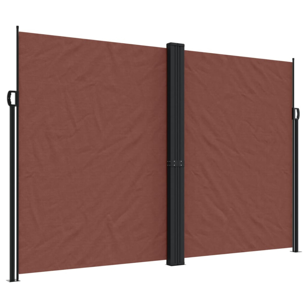 vidaXL Retractable Side Awning Outdoor Privacy Screen Shade Brown 220x600 cm