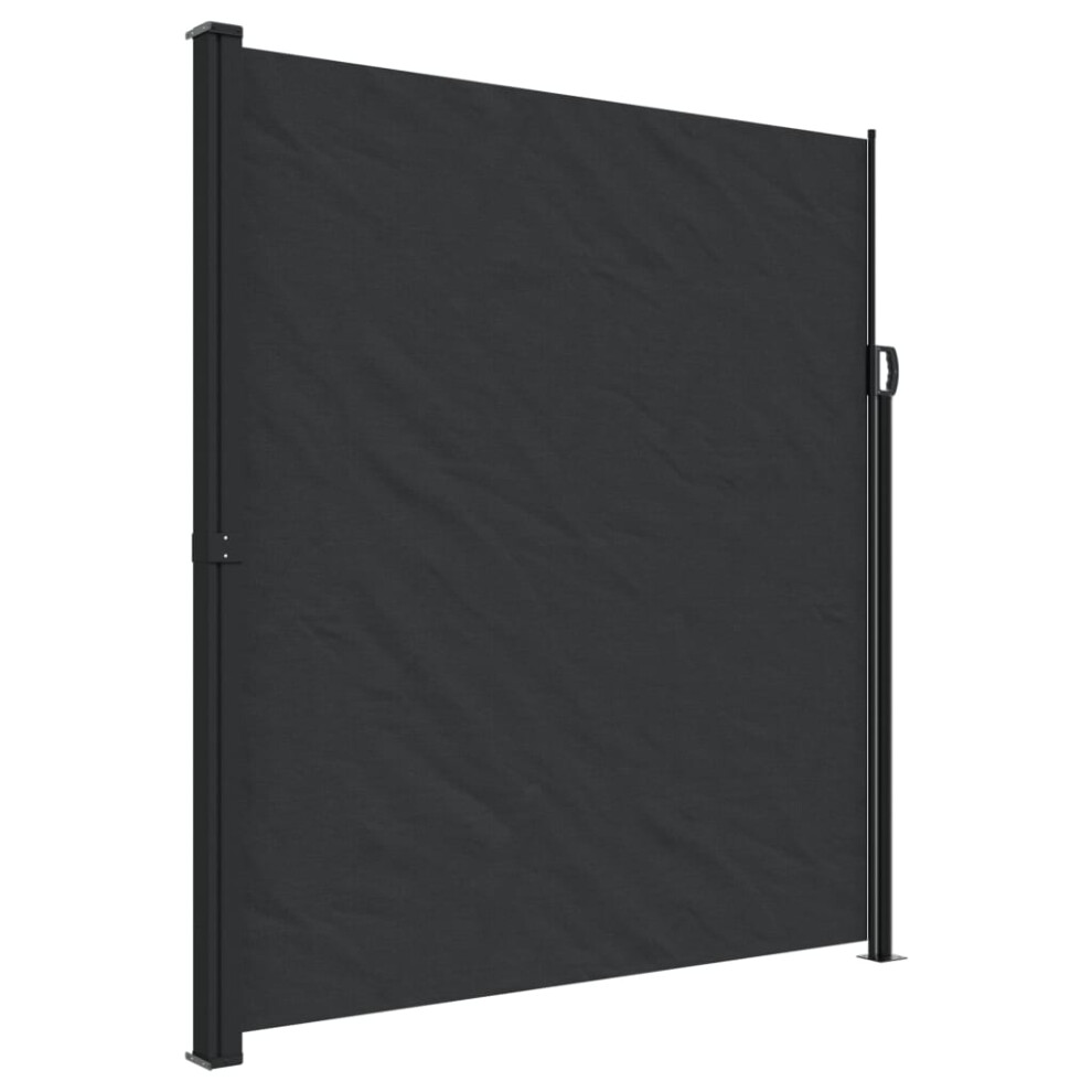 vidaXL Retractable Side Awning Outdoor Privacy Screen Shade Black 220x500 cm