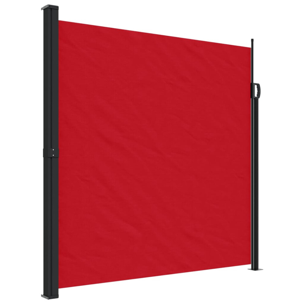 vidaXL Retractable Side Awning Outdoor Privacy Screen Shade Red 200x600 cm