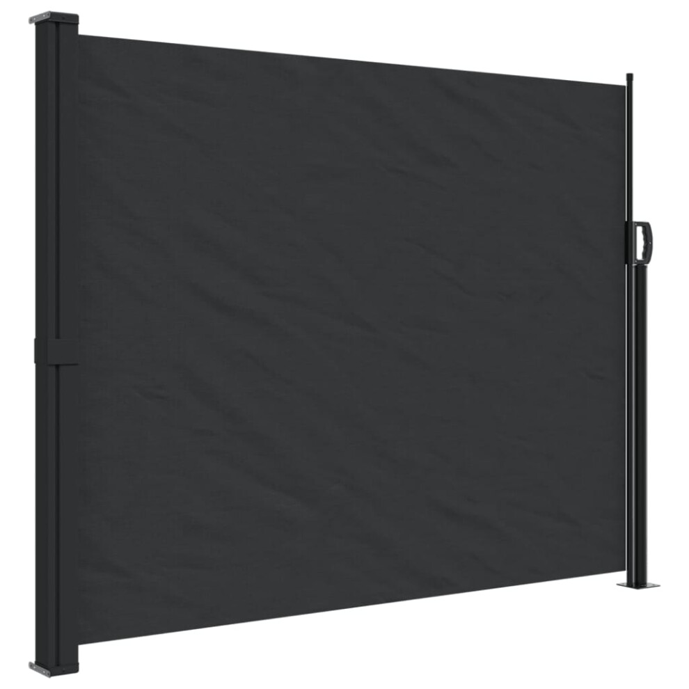 Vidaxl Retractable Side Awning Outdoor Privacy Screen Shade Black 160X600 Cm