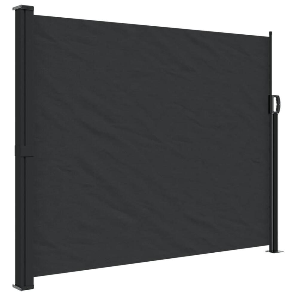 vidaXL Retractable Side Awning Outdoor Privacy Screen Shade Black 160x600 cm