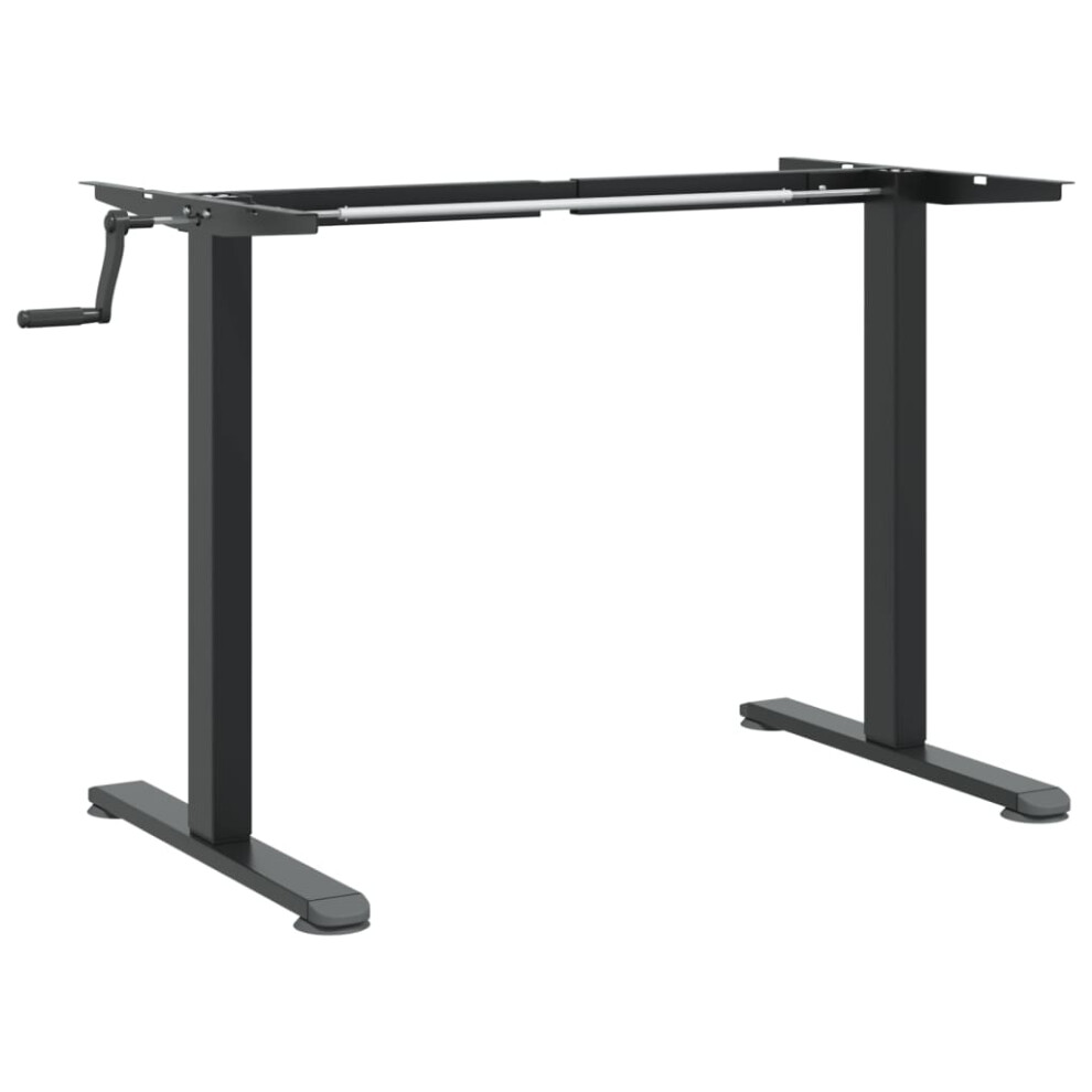 vidaXL Standing Desk Frame Height Adjustable Table Workstation Black Steel