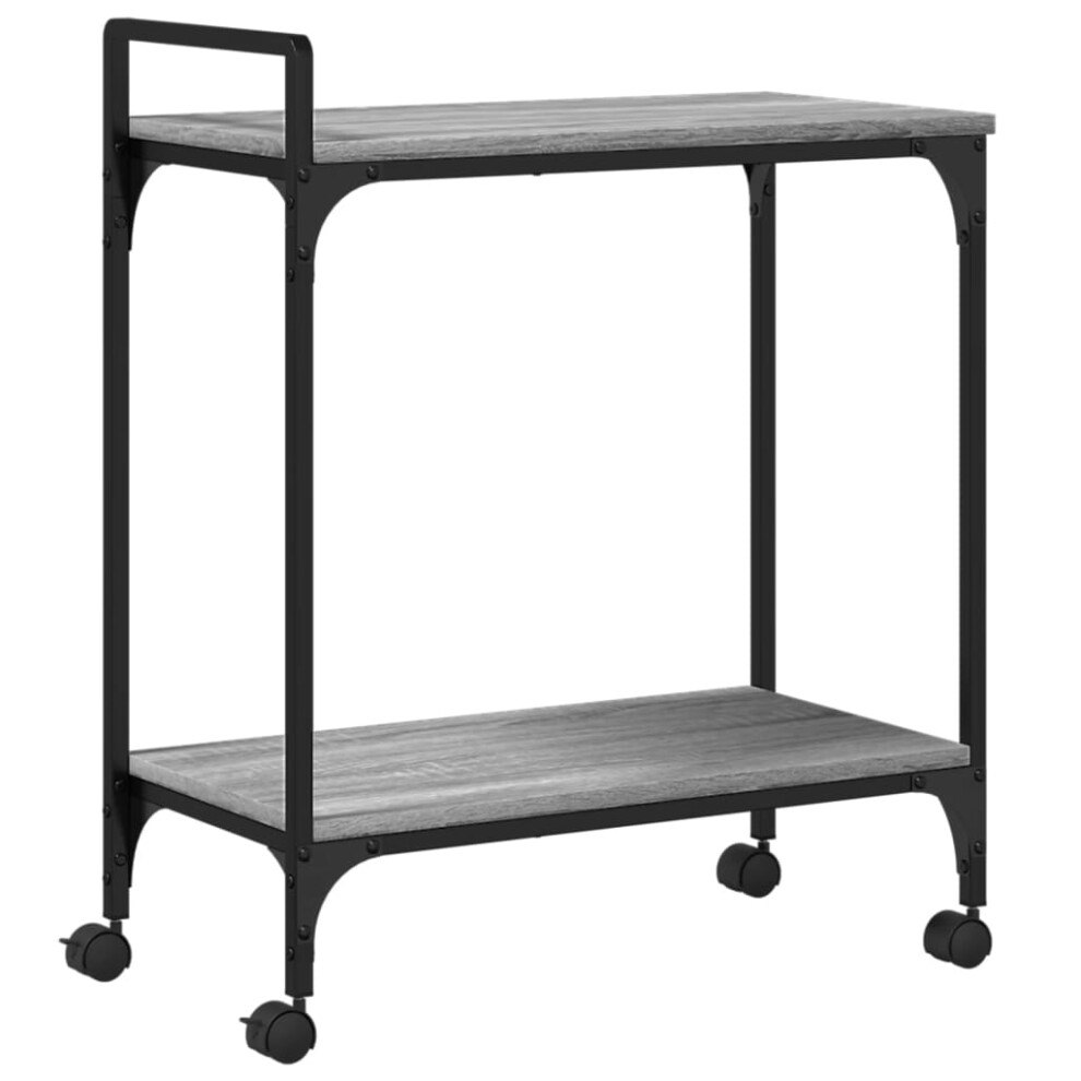 vidaXL Kitchen Trolley Rolling Cart Storage Cart Grey Sonoma Engineered Wood