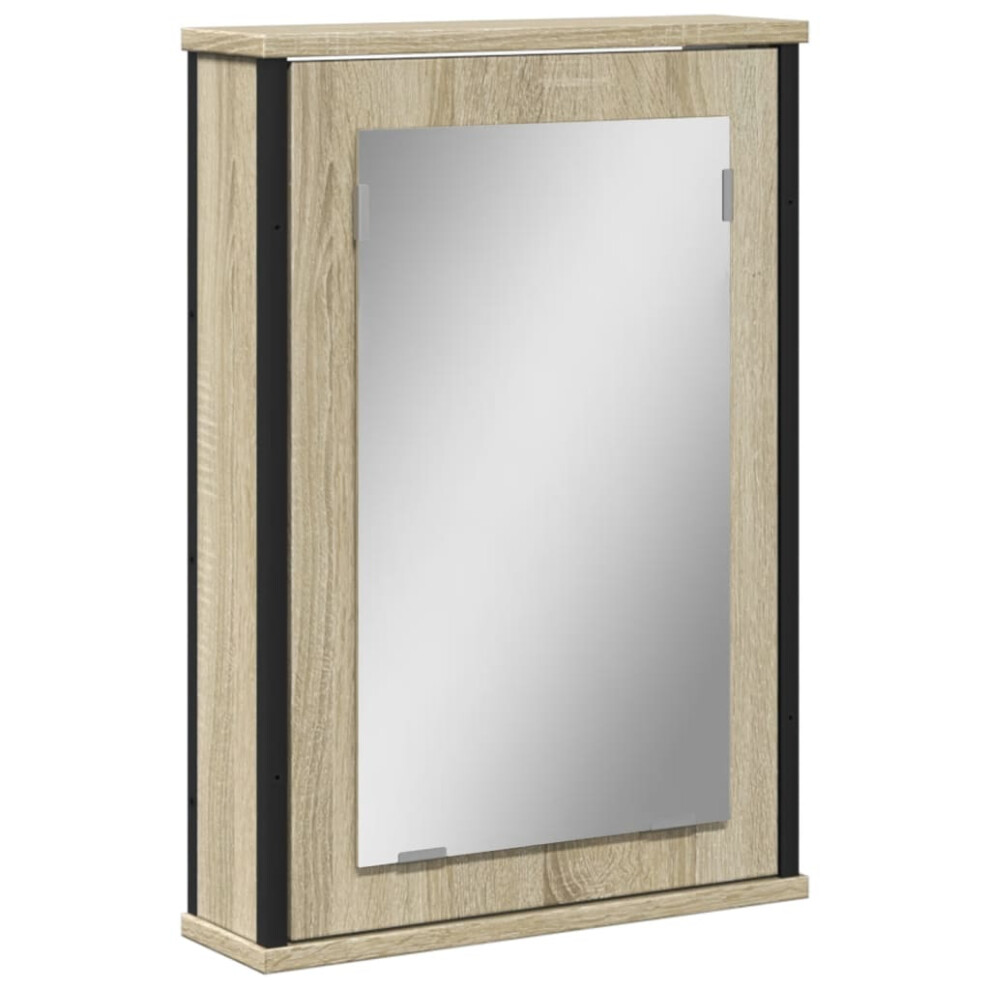 vidaXL Bathroom Mirror Cabinet Wall Mounted Cabinet Sonoma Oak Engineered Wood