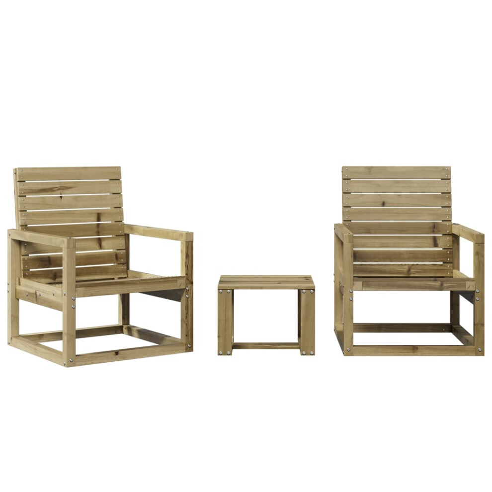 vidaXL Garden Lounge Set 3 Piece Outdoor Lounge Set Impregnated Wood Pine