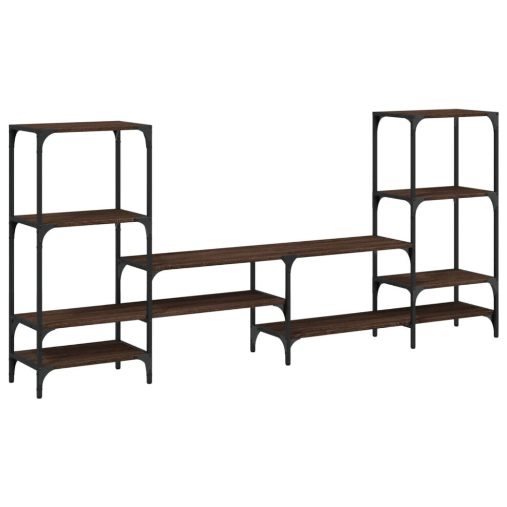 Vidaxl Tv Cabinet Tv Stand Media Cabinet Tv Unit Brown Oak Engineered Wood