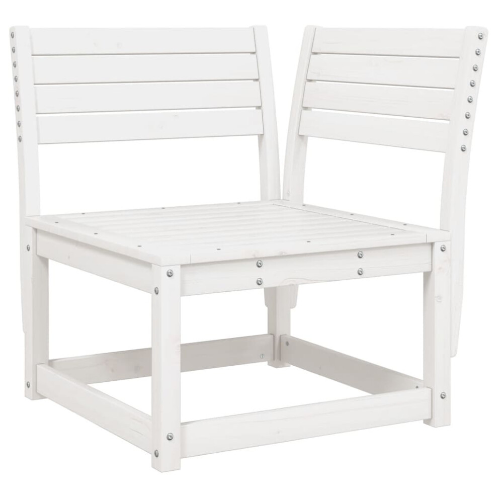 vidaXL Garden Sofa Corner Balcony Outdoor Sofa Chair White Solid Wood Pine