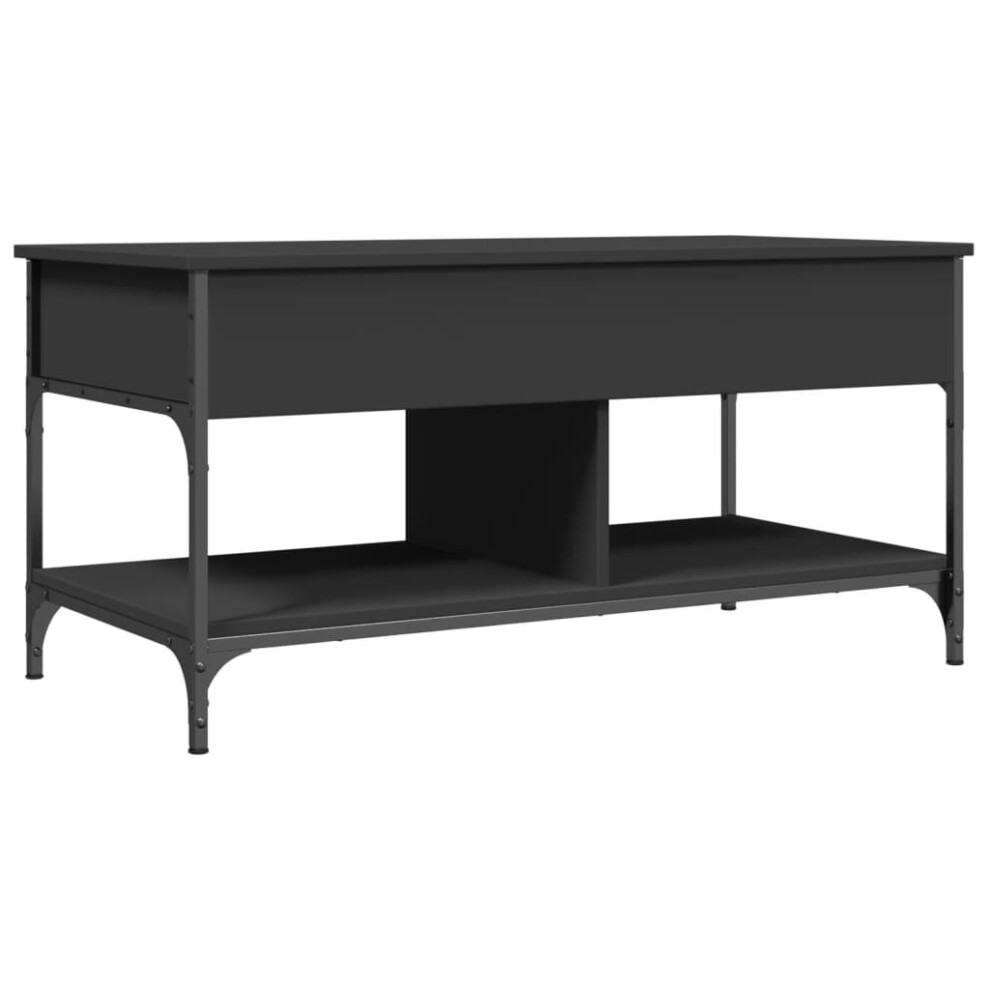 vidaXL Coffee Table End Table Side Sofa Table Black Engineered Wood and Metal