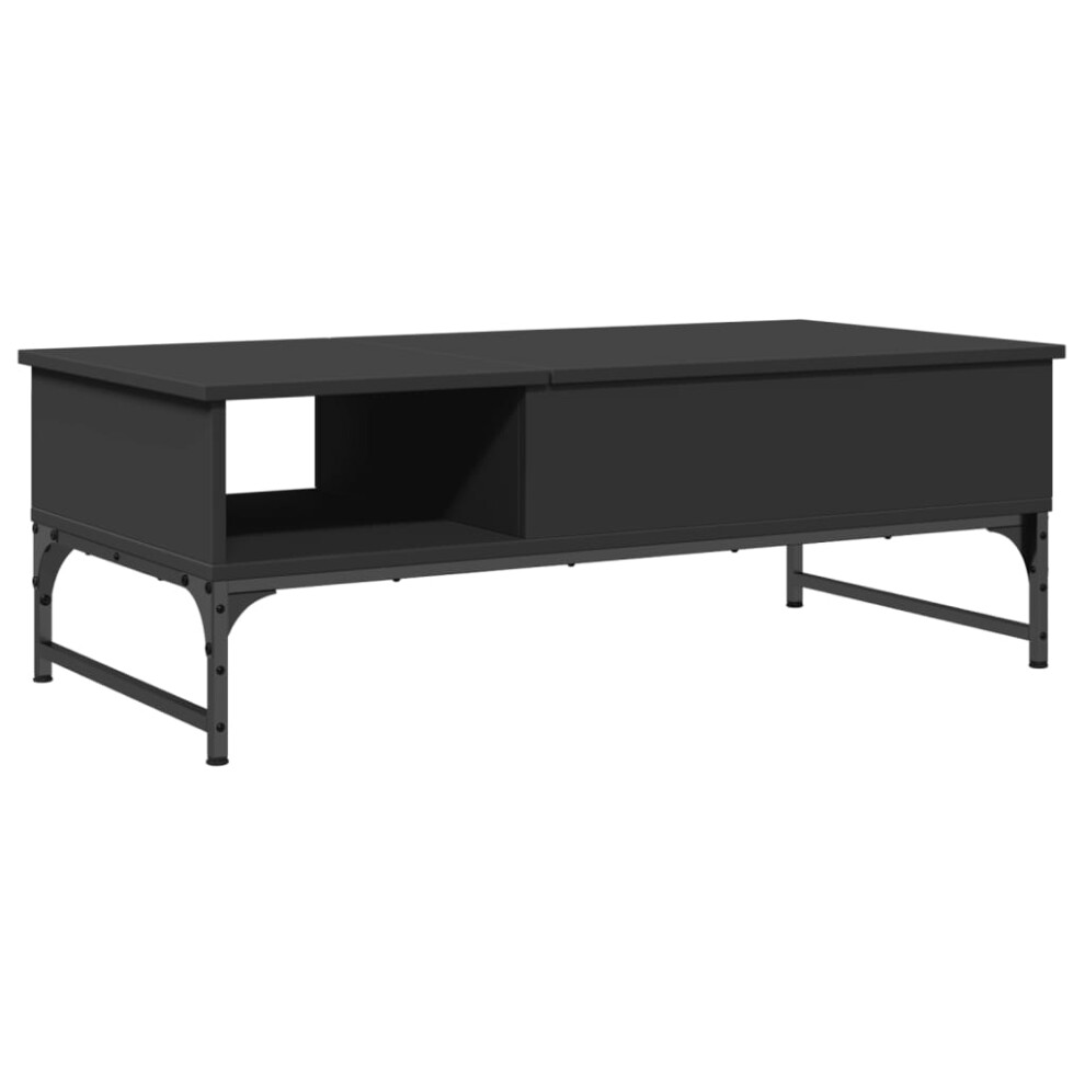 vidaXL Coffee Table End Table Side Sofa Table Black Engineered Wood and Metal