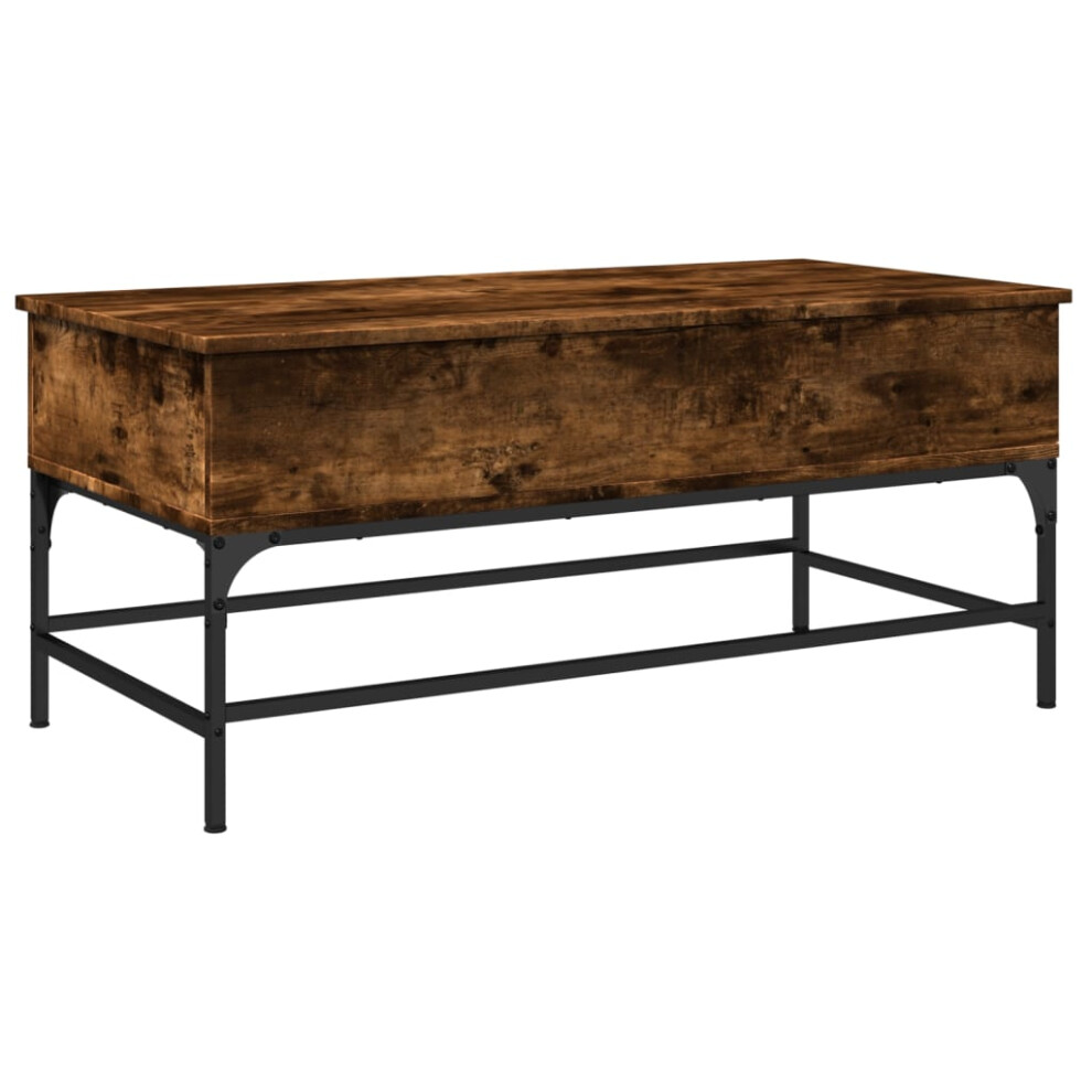 vidaXL Coffee Table End Table Sofa Table Smoked Oak Engineered Wood and Metal