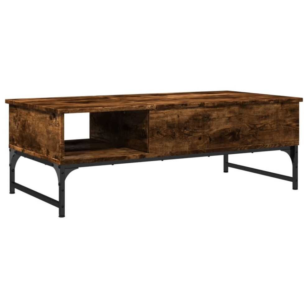 vidaXL Coffee Table End Table Sofa Table Smoked Oak Engineered Wood and Metal