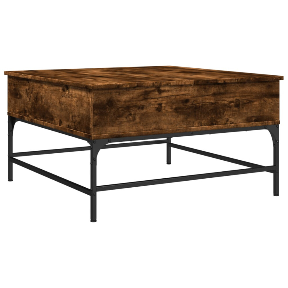 vidaXL Coffee Table End Table Sofa Table Smoked Oak Engineered Wood and Metal