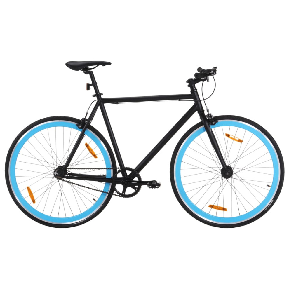 vidaXL Fixed Gear Bike Single Speed Bicycle Fixie Bike Black and Blue 700c