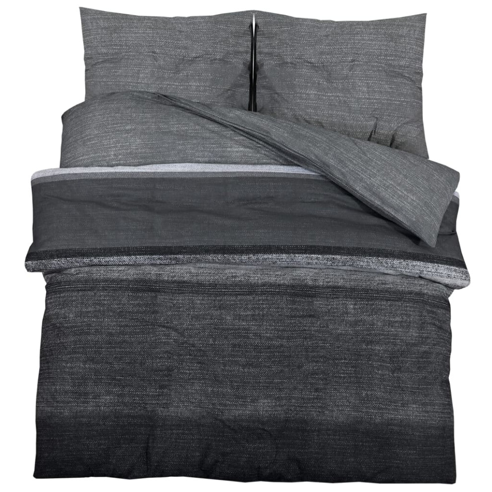 Vidaxl Duvet Cover Set Duvet Bedding Set Slipcover Dark 200X200 Cm Cotton Grey