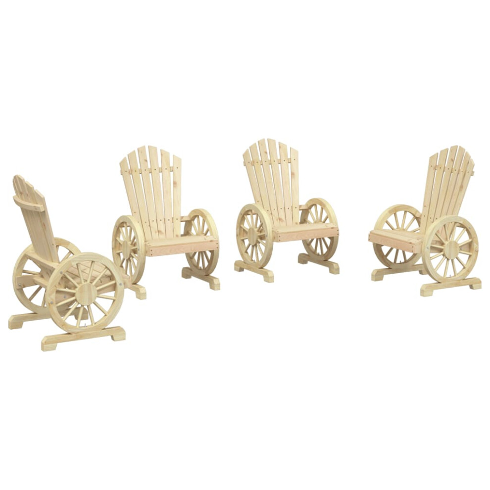 Vidaxl Garden Adirondack Chairs Outdoor Lounger Chair 4 Pcs Solid Wood Fir