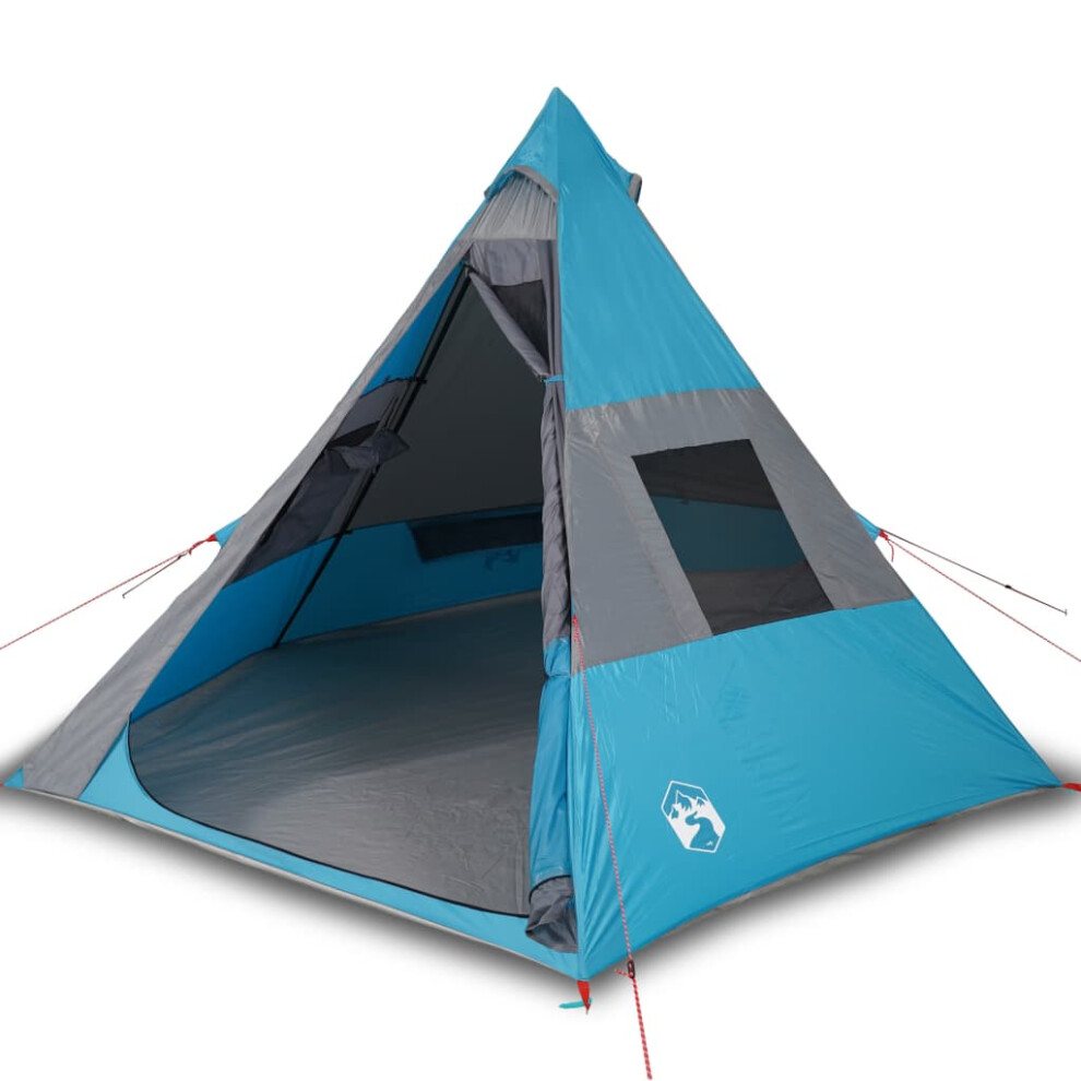 Vidaxl Camping Tent Tipi 7-Person Lightweight Tent Dome Tent Blue Waterproof
