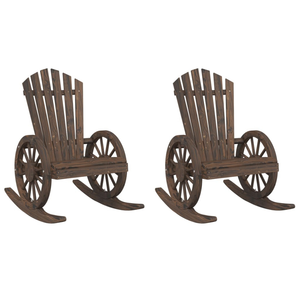 vidaXL Rocking Adirondack Chairs Outdoor Rocking Chair 2 pcs Solid Wood Fir