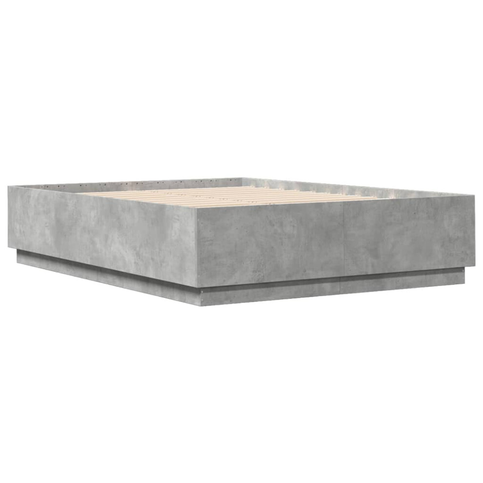 vidaXL Bed Frame Bed Base Bedstead Concrete Grey 140x200 cm Engineered Wood