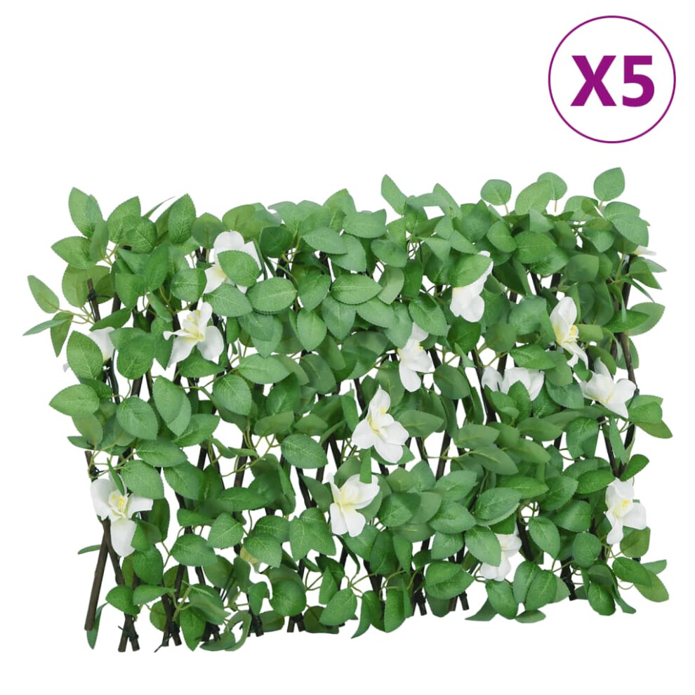 vidaXL Artificial Ivy Trellis Expandable Privacy Screen Green 5 pcs 180x30 cm