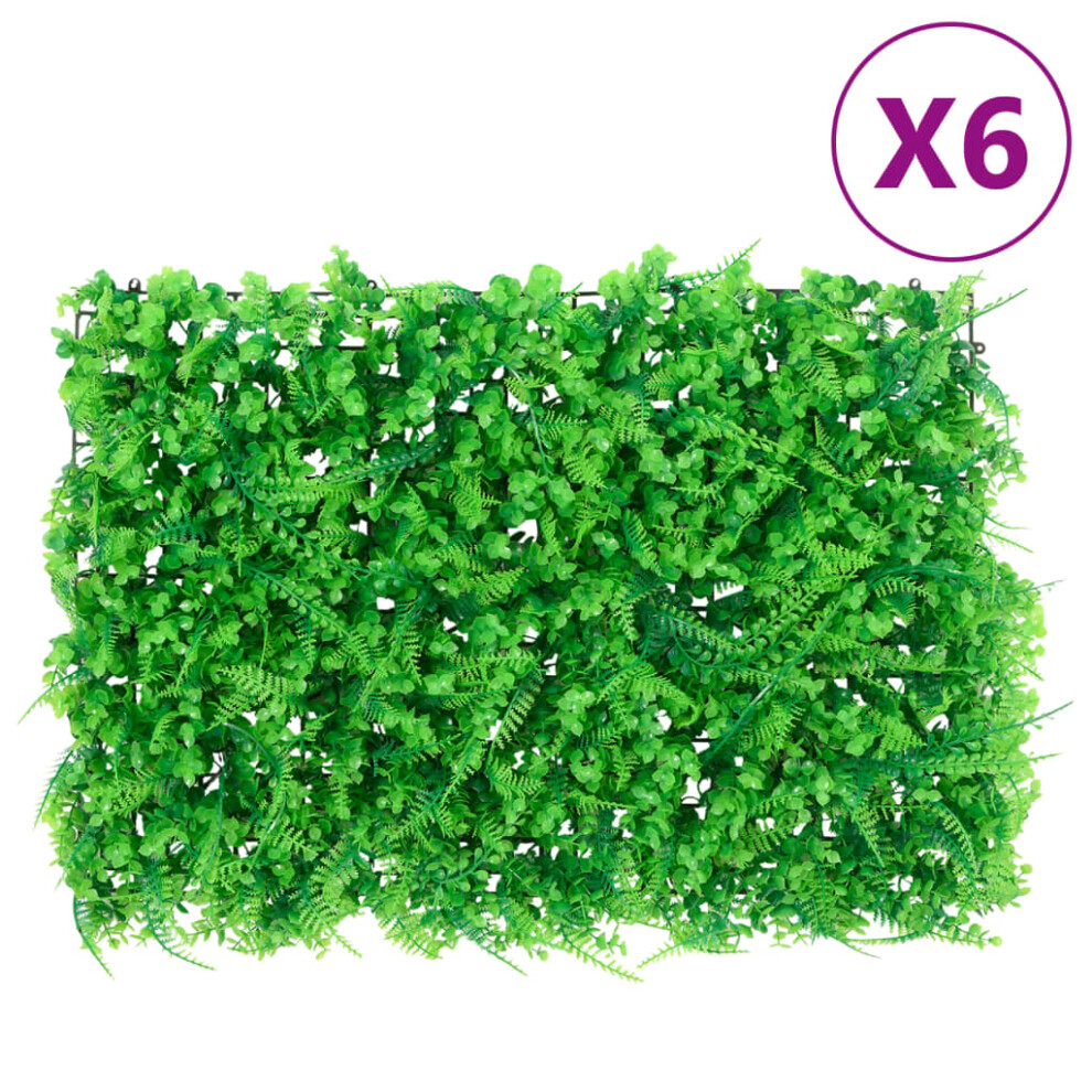 vidaXL Artificial Fern Leaf Fence Privacy Fence Screen 6 pcs Green 40x60 cm