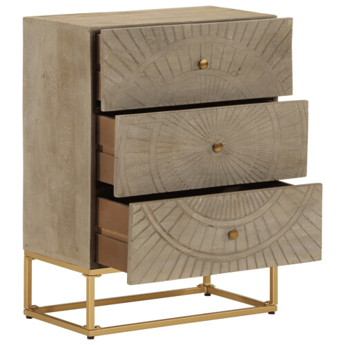VidaXL vidaXL Kommode 55x30x76 cm Massivholz Mango und Eisen 1