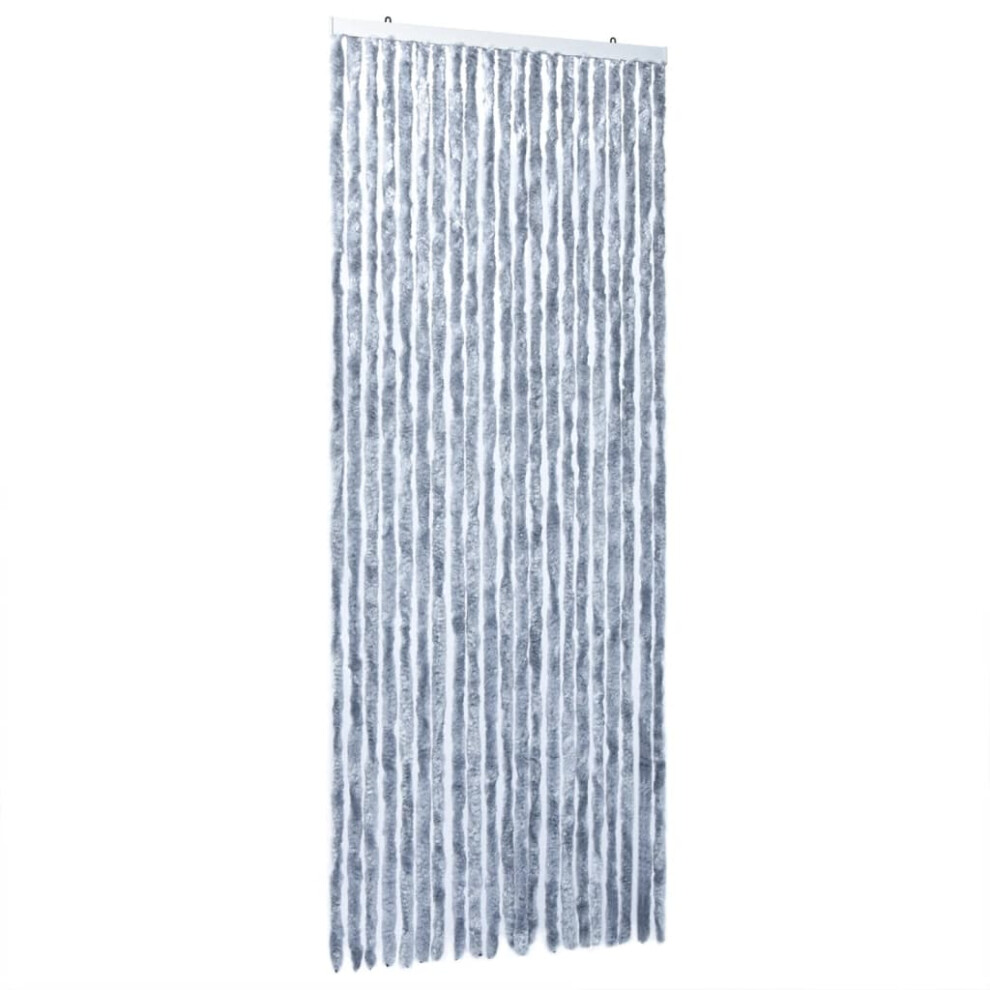 vidaXL Fly Curtain Door Curtain Fly Screen Curtain Silver 100x200 cm Chenille