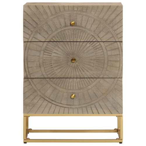 VidaXL vidaXL Kommode 55x30x76 cm Massivholz Mango und Eisen 2