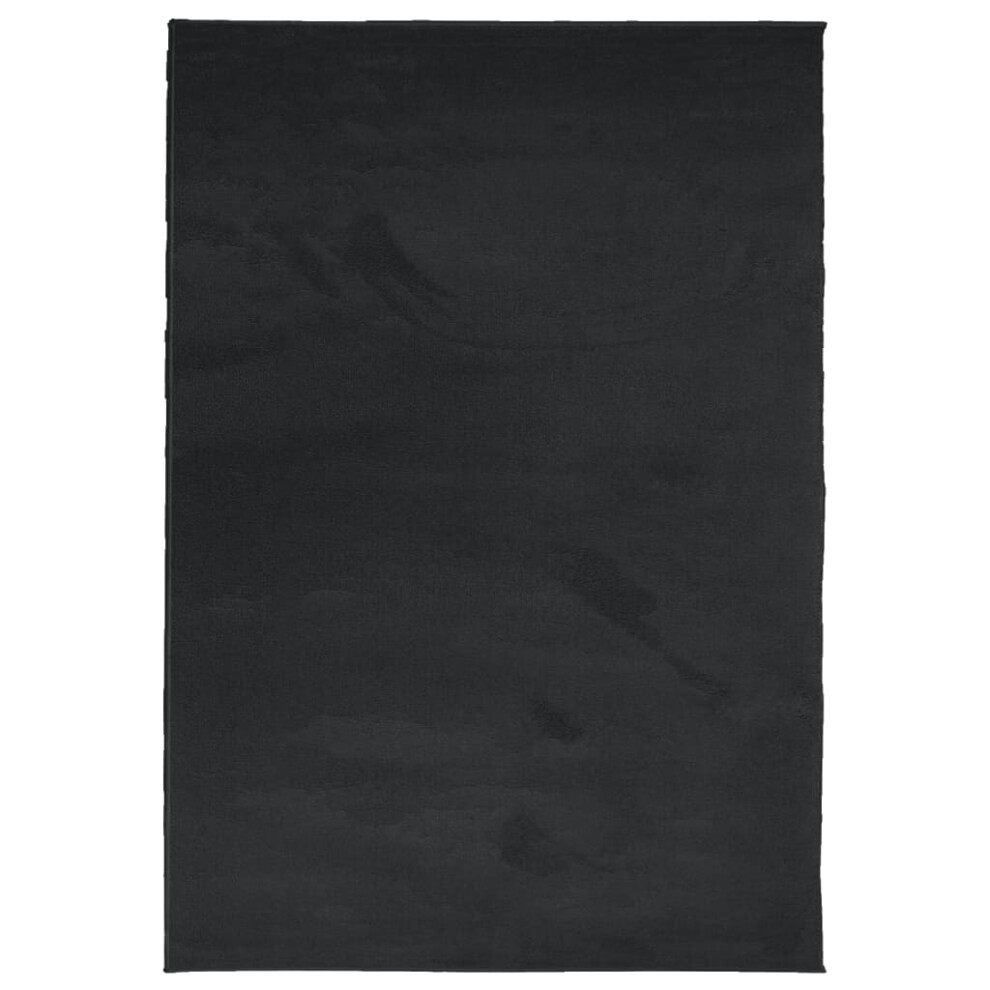 vidaXL Rug Short Pile Soft and Washable Rug Floor Mat Area Rug Carpet Black