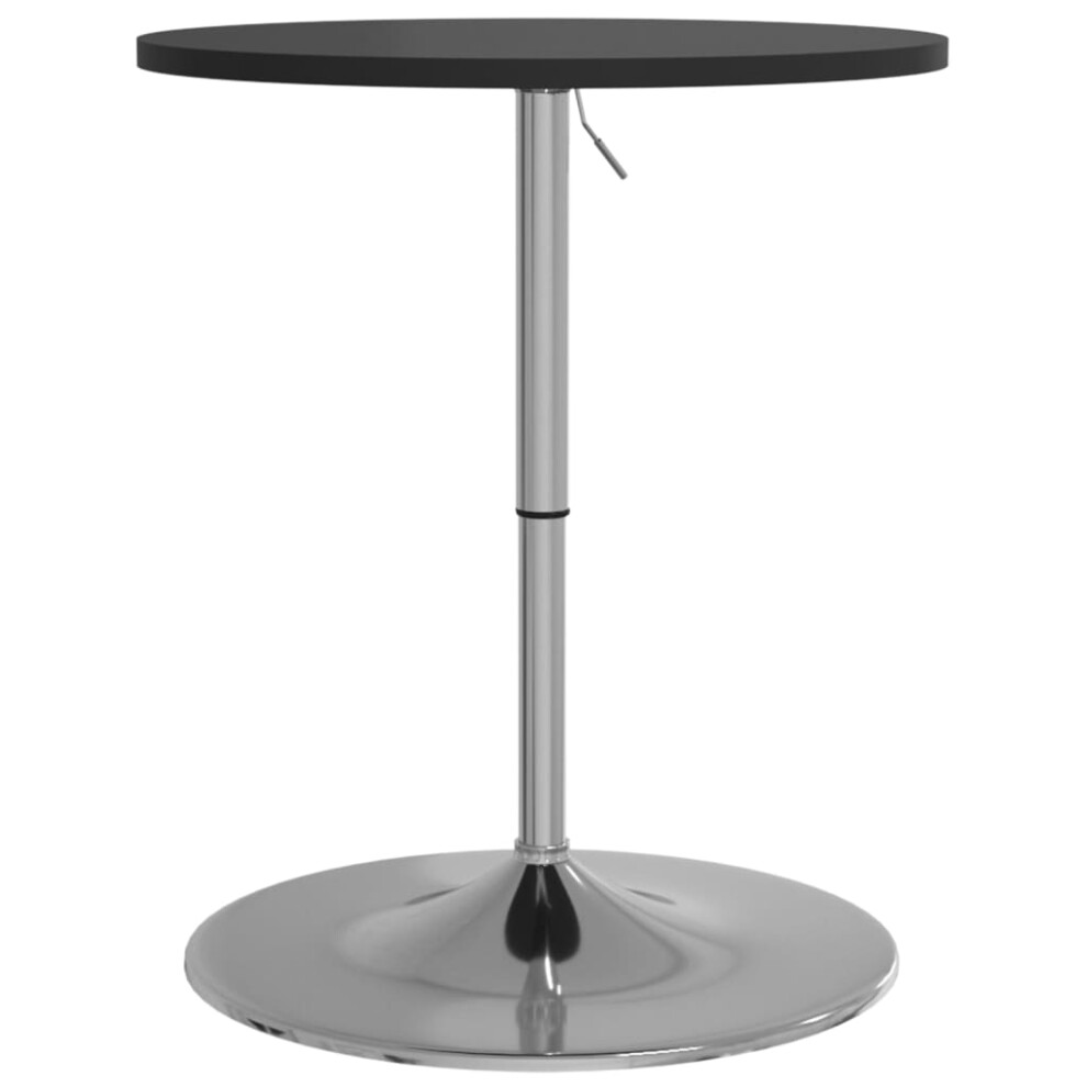 vidaXL Bar Table Kitchen Pub Table Black Engineered Wood And Chromed Steel