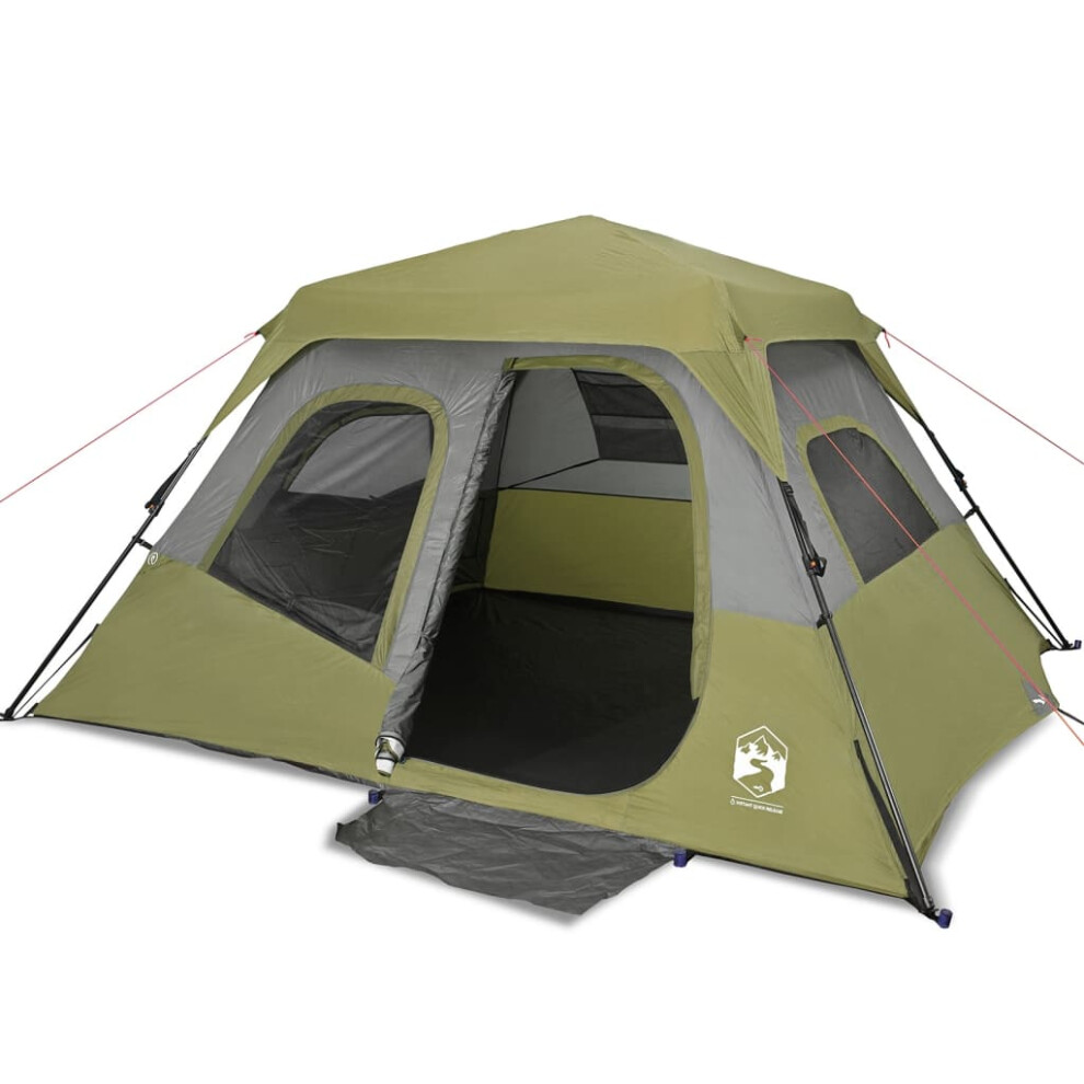 vidaXL Camping Tent Portable Dome Tent Hiking Lightweight Tent 6 Persons Green