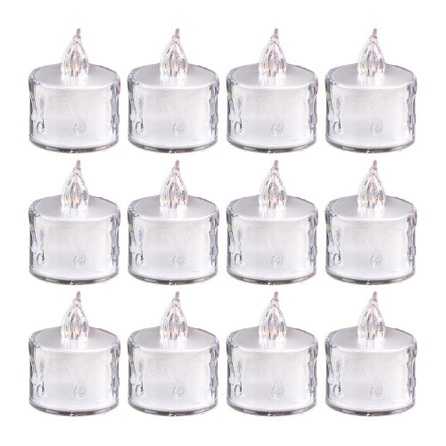12 Pcs Led Table Lamp Floating Tea Light Led Decorative Lights Glitter Tea Lights Flickering Tea Light 2