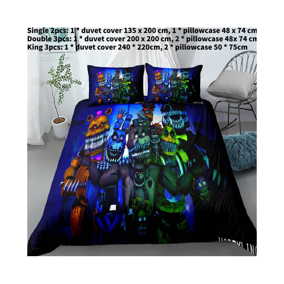 (Single) Nights Five At Freddy Cartoon Bedding Single Double Duvet Cover Household Goods