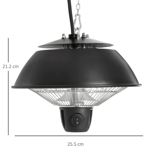 Electric Compact Heater Ceiling Hanging Carbon Fibre Halogen Light 2