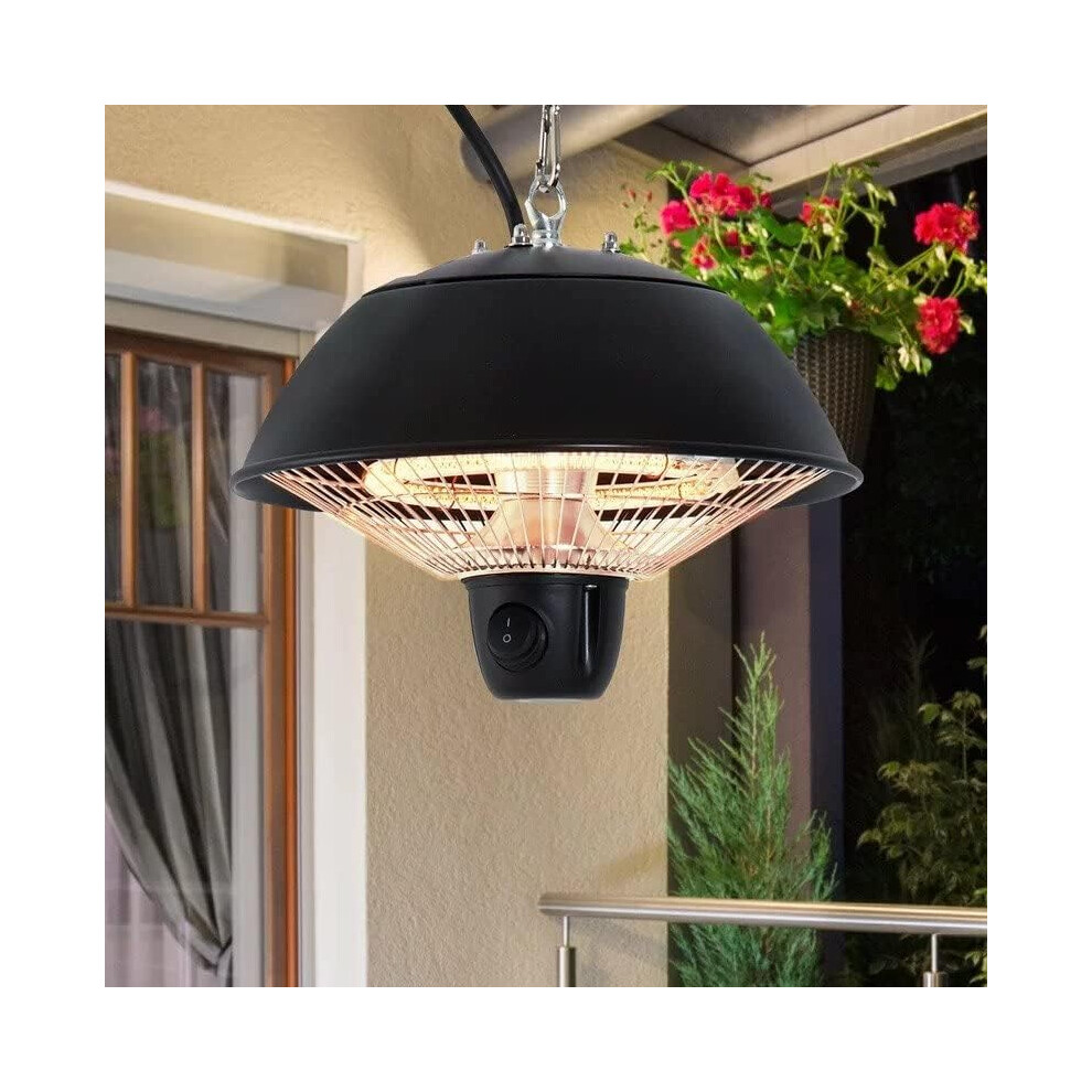 Electric Compact Heater Ceiling Hanging Carbon Fibre Halogen Light