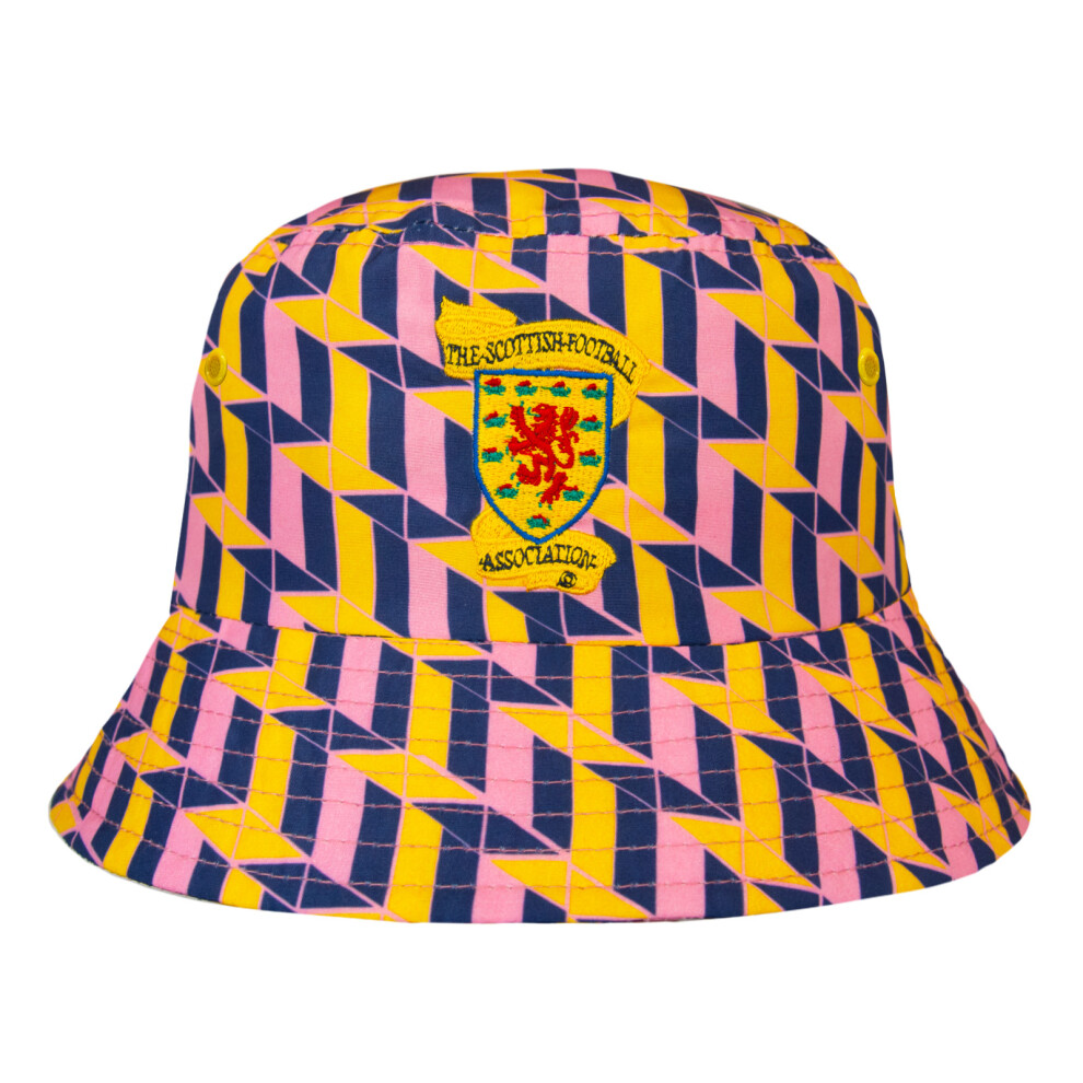 (Multi 90 Third, M/L) Scotland Bucket Hat SFA Embroidered Crest Official Football Gift