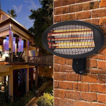 2kW Quartz Wall Mounted Outdoor Electric Garden Patio Heater