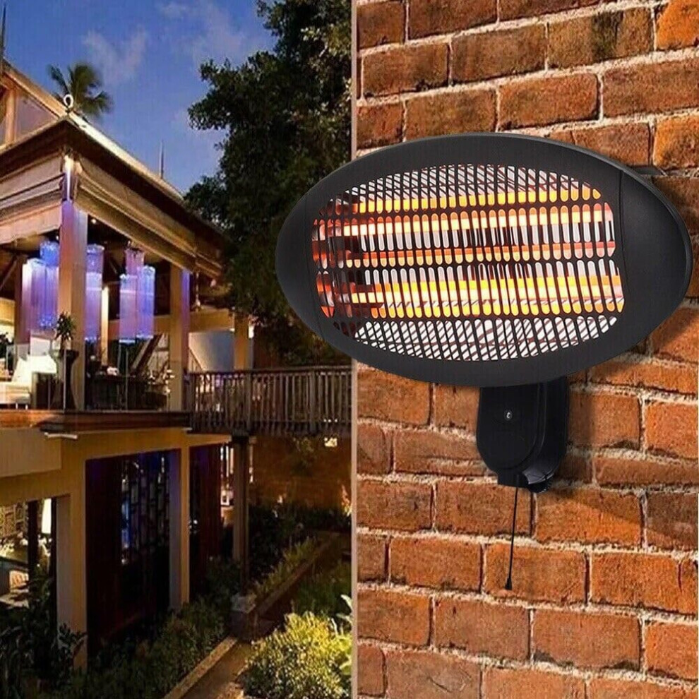 2kW Quartz Wall Mounted Outdoor Electric Garden Patio Heater