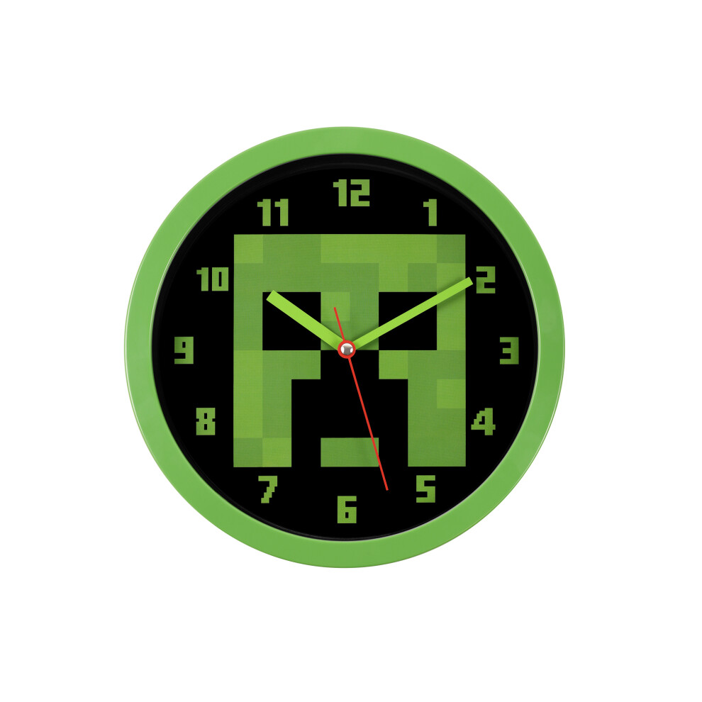 Minecraft Creeper Green and Black Wall Clock MIN3018