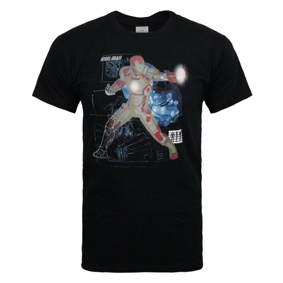 (Small) Marvel Short Sleeved T-Shirt (Mens Black)