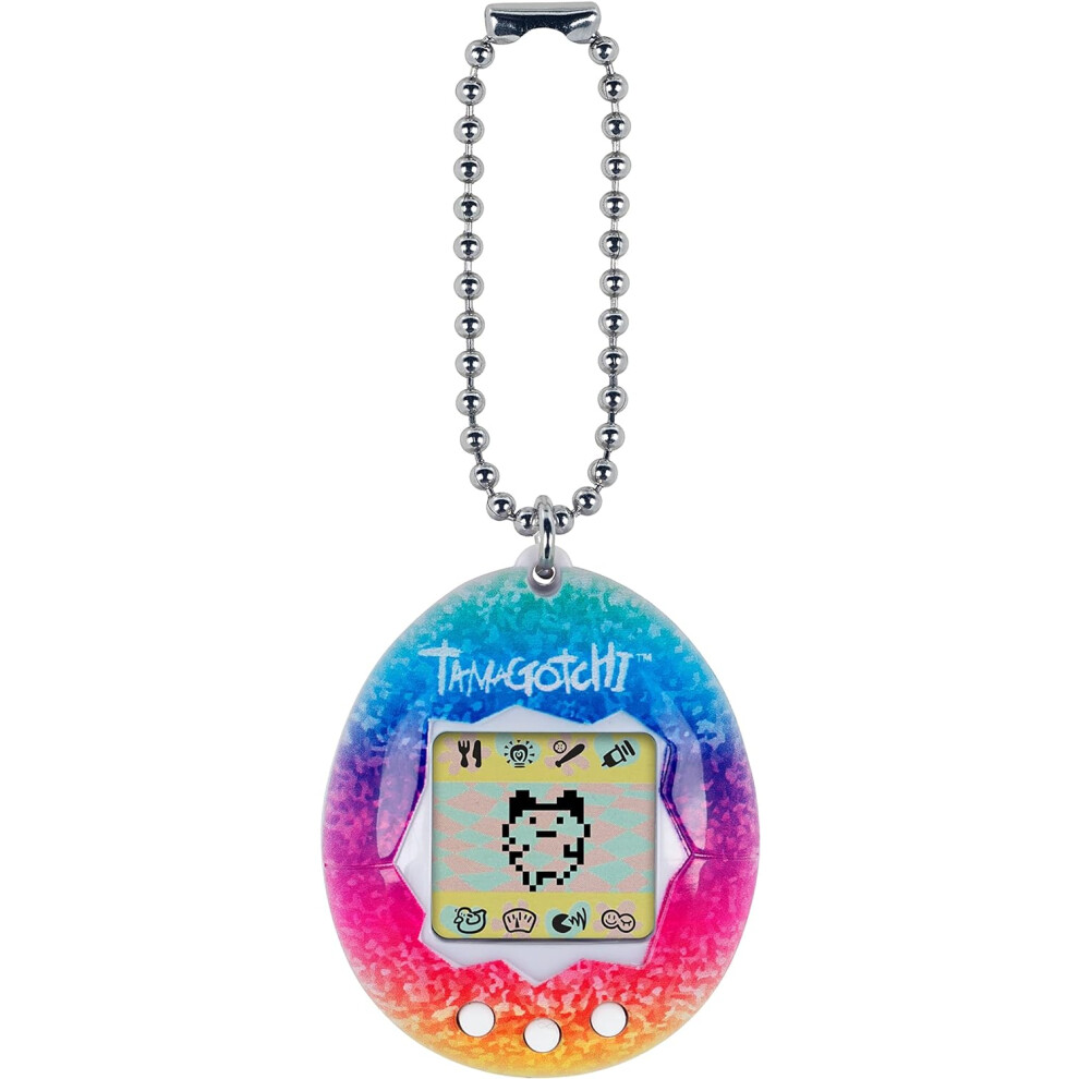 Bandai Tamagotchi Original Rainbow Shell Tamagotchi Original Cyber Pet 90s Adults & Kids Toy w/ Chain Retro Virtual Pets are Great Gifts for Ages 8+