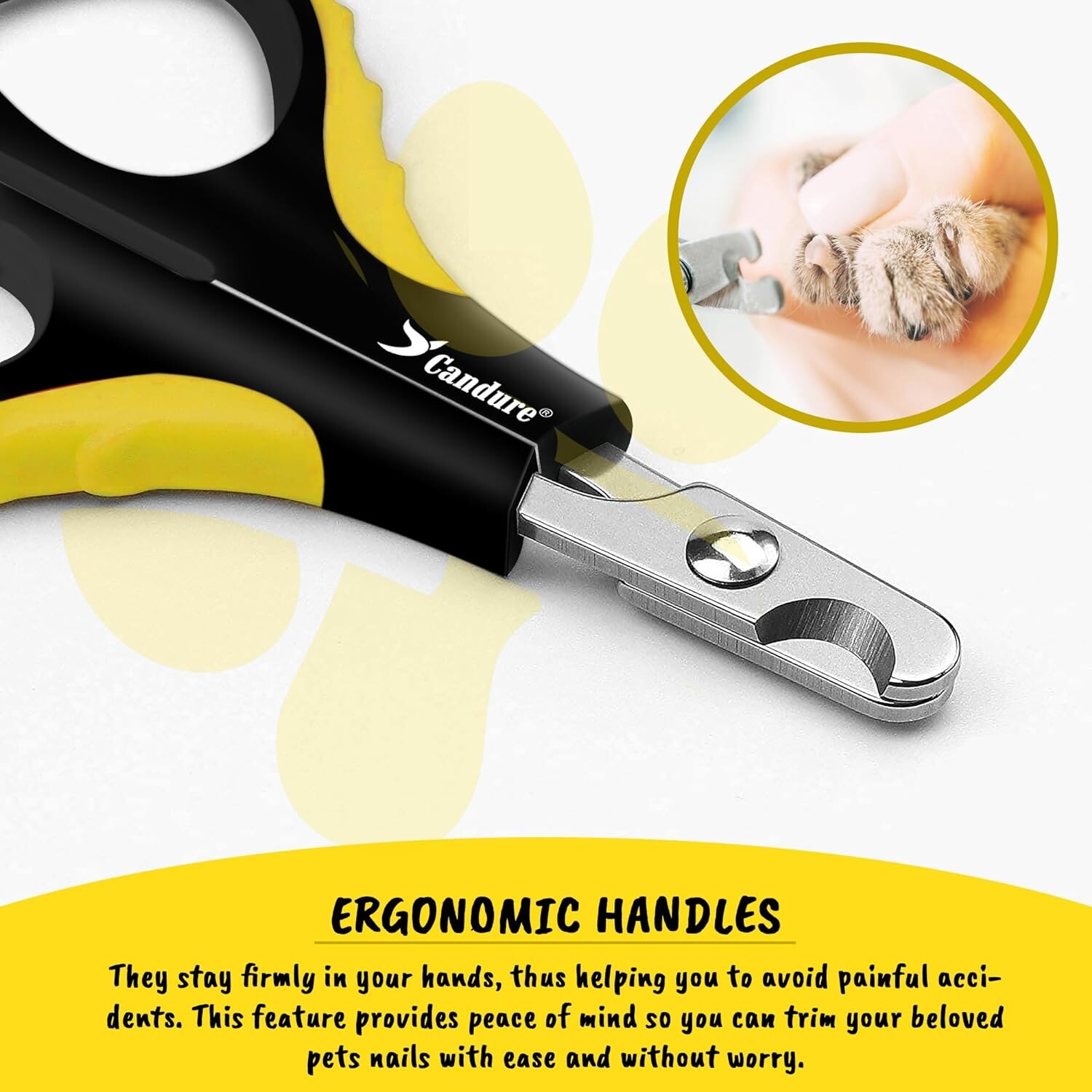 CANDURE Cat Nail Clippers Stainless Steel Cat Claw Trimmers for Rabbits