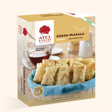 (Khari Green Masala, Pack of 1) Atul Bakery Khari (200 Gram) - Puff Pastry Snacks