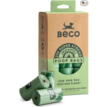 Beco Strong & Large Poop Bags 270 Bags (18 Rolls of 15) Unscented Dispenser Compatible Dog Poo Bags